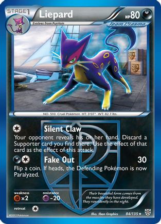 Liepard (Team Plasma) 084/135  - Reverse Holofoil Plasma Storm