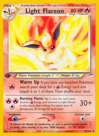 Light Flareon 046/105 - 1st Edition Neo Destiny