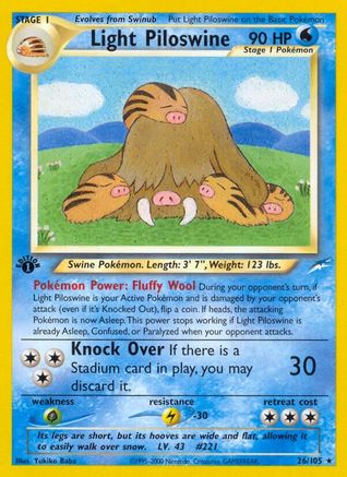 Light Piloswine 026/105 - 1st Edition Neo Destiny