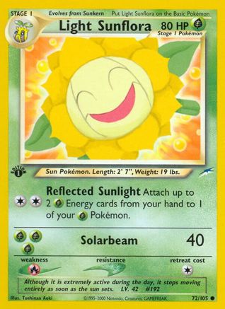 Light Sunflora 072/105 - 1st Edition Neo Destiny