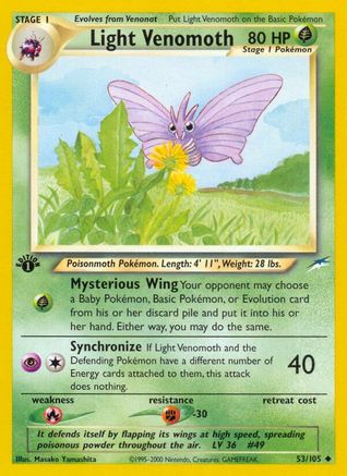 Light Venomoth 053/105 - 1st Edition Neo Destiny