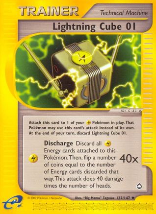 Lightning Cube 127/147 - Reverse Holofoil Aquapolis
