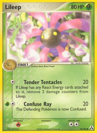 Lileep 056/92 - Reverse Holofoil Legend Maker