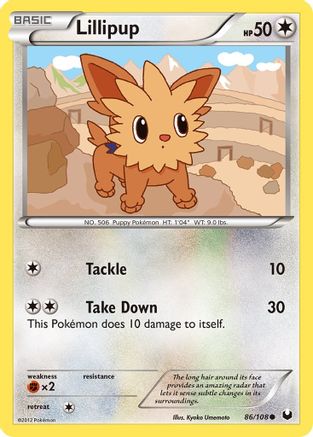 Lillipup 086/108  - Reverse Holofoil Dark Explorers