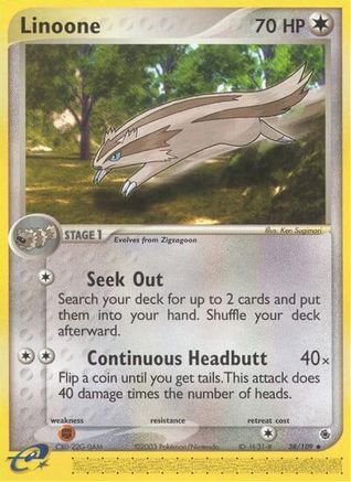 Linoone 038/109 - Reverse Holofoil Ruby and Sapphire