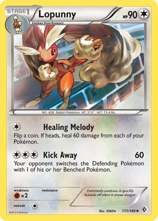 Lopunny 117/149  - Reverse Holofoil Boundaries Crossed