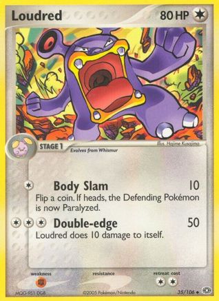 Loudred 035/106 - Reverse Holofoil Emerald