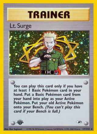 Lt. Surge 017/132 - 1st Edition Holofoil Gym Heroes