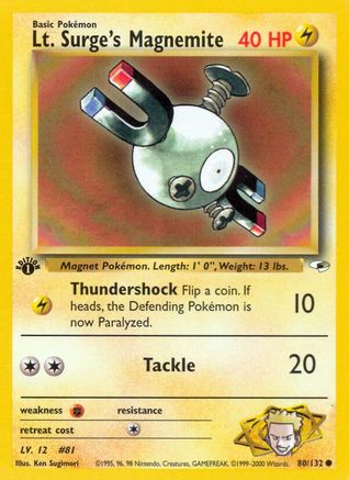 Lt. Surge's Magnemite 080/132 - 1st Edition Gym Heroes