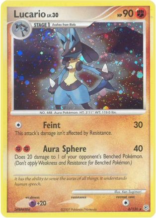 Lucario 006/130  - Reverse Holofoil Diamond and Pearl