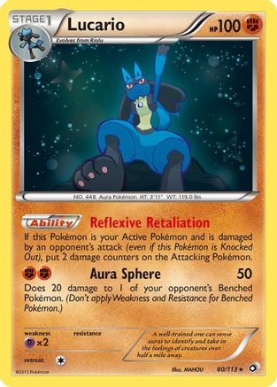 Lucario 080/113  - Reverse Holofoil Legendary Treasures