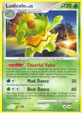Ludicolo 034/127  - Reverse Holofoil Platinum