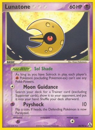Lunatone 020/92 - Reverse Holofoil Legend Maker