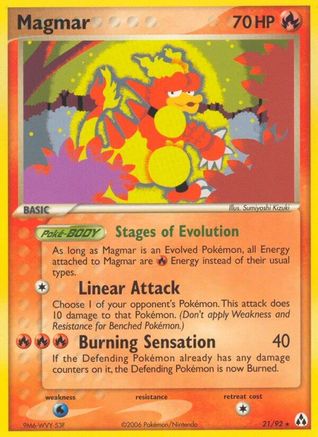 Magmar 021/92 - Reverse Holofoil Legend Maker