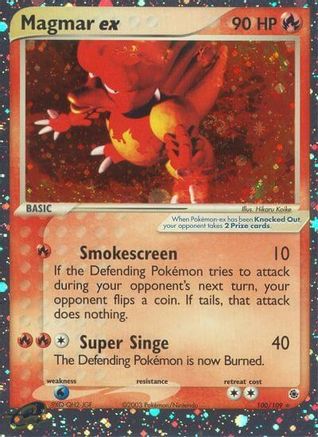 Magmar ex 100/109 - Holofoil Ruby and Sapphire