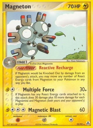 Magneton 022/92 - Reverse Holofoil Legend Maker