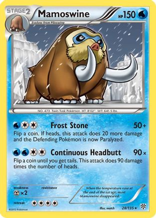 Mamoswine 028/135  - Reverse Holofoil Plasma Storm