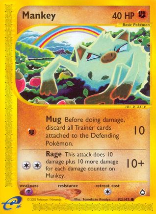 Mankey 092/147 - Reverse Holofoil Aquapolis