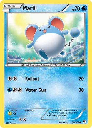 Marill 036/149  - Reverse Holofoil Boundaries Crossed