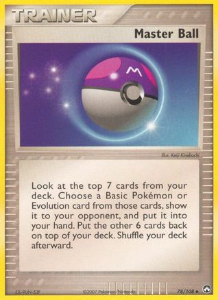 Master Ball 078/108 - Reverse Holofoil Power Keepers