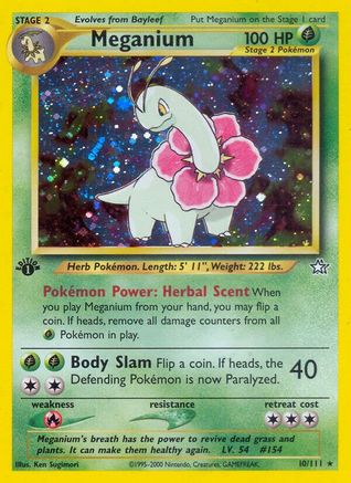 Meganium 010/111 - 1st Edition Holofoil Neo Genesis