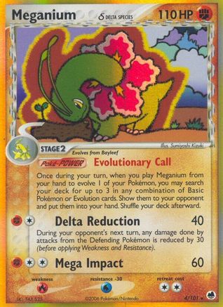 Meganium (Delta Species) 004/101 - Reverse Holofoil Dragon Frontiers