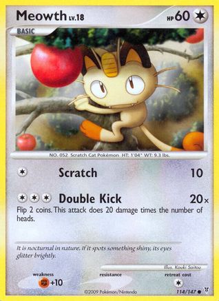 Meowth 114/147  - Reverse Holofoil Supreme Victors