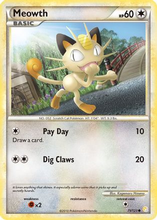 Meowth 075/123  - Reverse Holofoil HeartGold SoulSilver