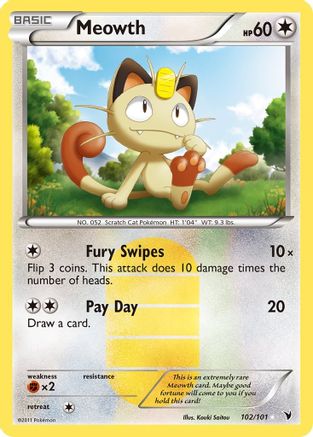 Meowth 102/101  - Holofoil Noble Victories