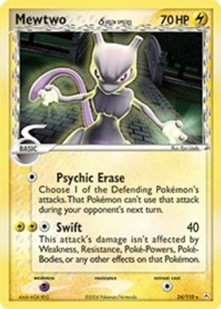Mewtwo (Delta Species) 024/110 - Reverse Holofoil Holon Phantoms
