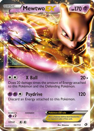Mewtwo EX 054/113  - Holofoil Legendary Treasures