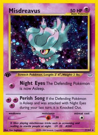 Misdreavus 011/64 - 1st Edition Holofoil Neo Revelation