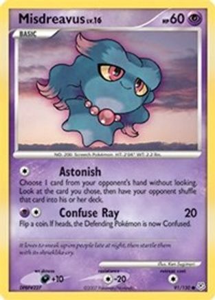 Misdreavus 091/130  - Reverse Holofoil Diamond and Pearl
