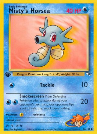 Misty's Horsea 086/132 - 1st Edition Gym Heroes