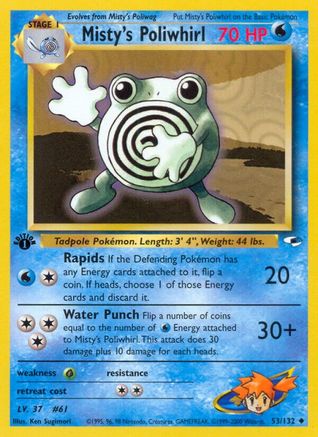 Misty's Poliwhirl 053/132 - 1st Edition Gym Heroes