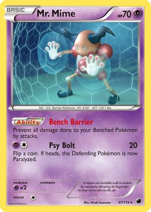 Mr. Mime 047/116  - Reverse Holofoil Plasma Freeze