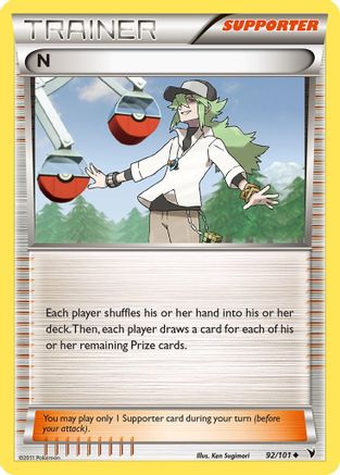 N (Supporter) 092/101  - Reverse Holofoil Noble Victories