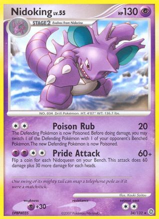 Nidoking 034/132  - Reverse Holofoil Secret Wonders
