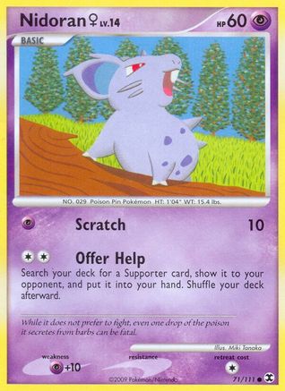 Nidoran F 071/111  - Reverse Holofoil Rising Rivals