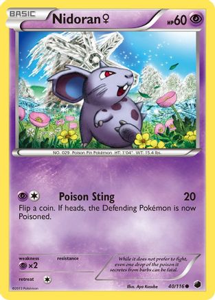 Nidoran F 040/116  - Reverse Holofoil Plasma Freeze