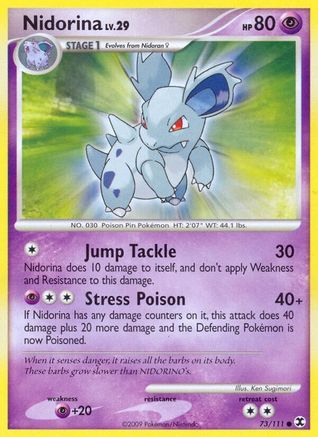 Nidorina 073/111  - Reverse Holofoil Rising Rivals