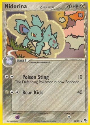 Nidorina (Delta Species) 034/101 - Reverse Holofoil Dragon Frontiers