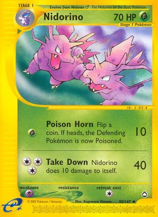 Nidorino 055/147 - Reverse Holofoil Aquapolis