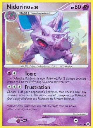 Nidorino 074/111  - Reverse Holofoil Rising Rivals