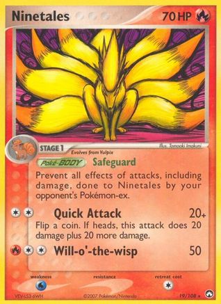 Ninetales 019/108 - Reverse Holofoil Power Keepers