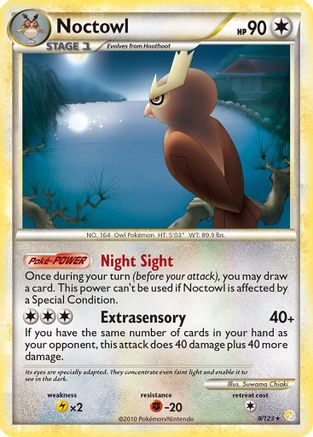 Noctowl 008/123  - Reverse Holofoil HeartGold SoulSilver