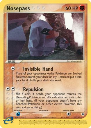 Nosepass 018/109 - Reverse Holofoil Ruby and Sapphire