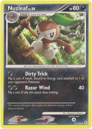 Nuzleaf 057/130  - Reverse Holofoil Diamond and Pearl