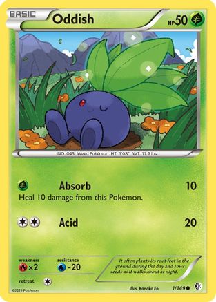 Oddish 001/149  - Reverse Holofoil Boundaries Crossed