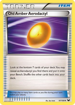 Old Amber Aerodactyl 097/108  - Reverse Holofoil Dark Explorers